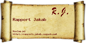 Rapport Jakab névjegykártya